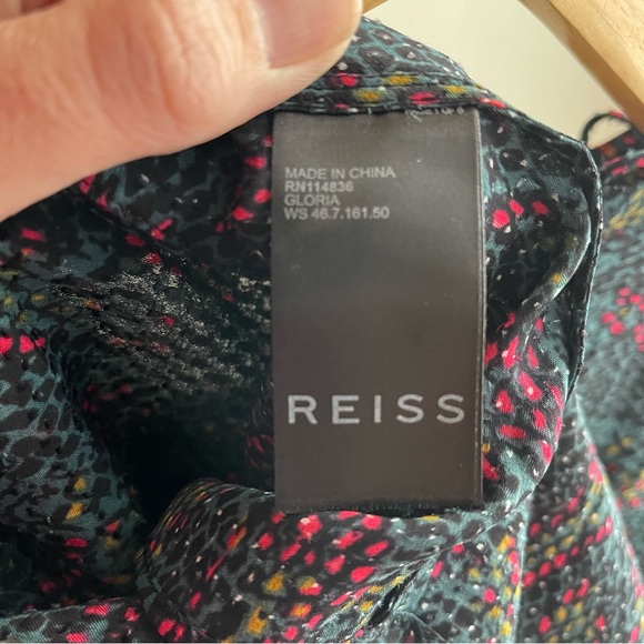 Reiss Gloria Snakeskin Print Long Sleeve Blouse Size 6 - Picture 10 of 10